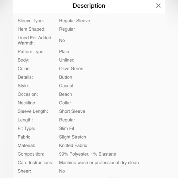 Green Fitted Ribbed Button Down Shirt - Picture 9 of 9